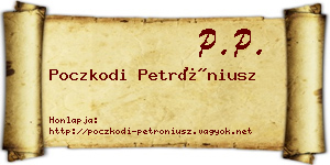 Poczkodi Petróniusz névjegykártya